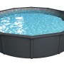 Grauer Steinbach Stahlwandpool Nuovo de Luxe II, Ø 360 cm x 120 cm, gefüllt mit Wasser.