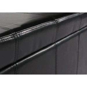 MCW Sitzbank mit Aufbewahrung Arezzo LEDER 112x45x45cm Schwarz