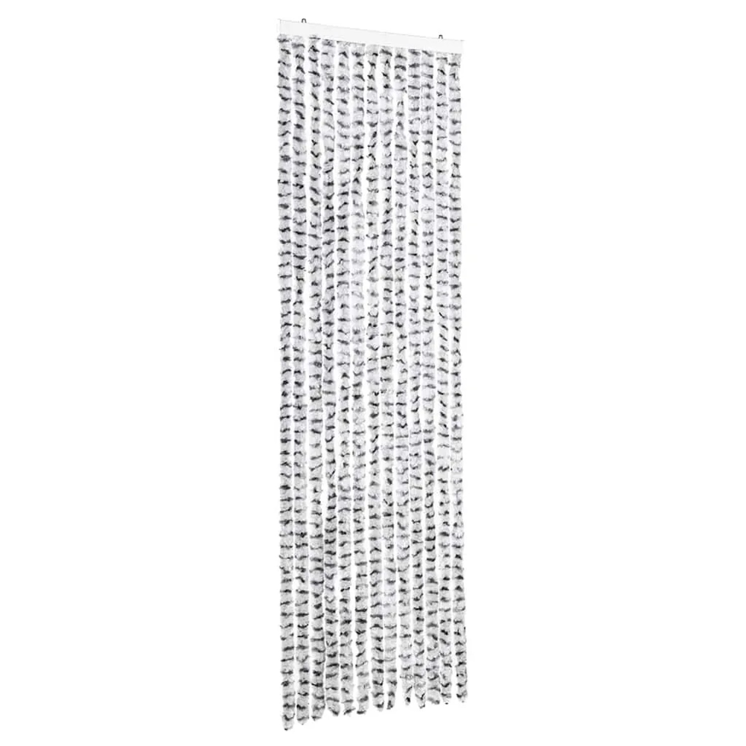 vidaXL Fliegenvorhang Hellgrau und Dunkelgrau 56x200 cm Chenille 377395