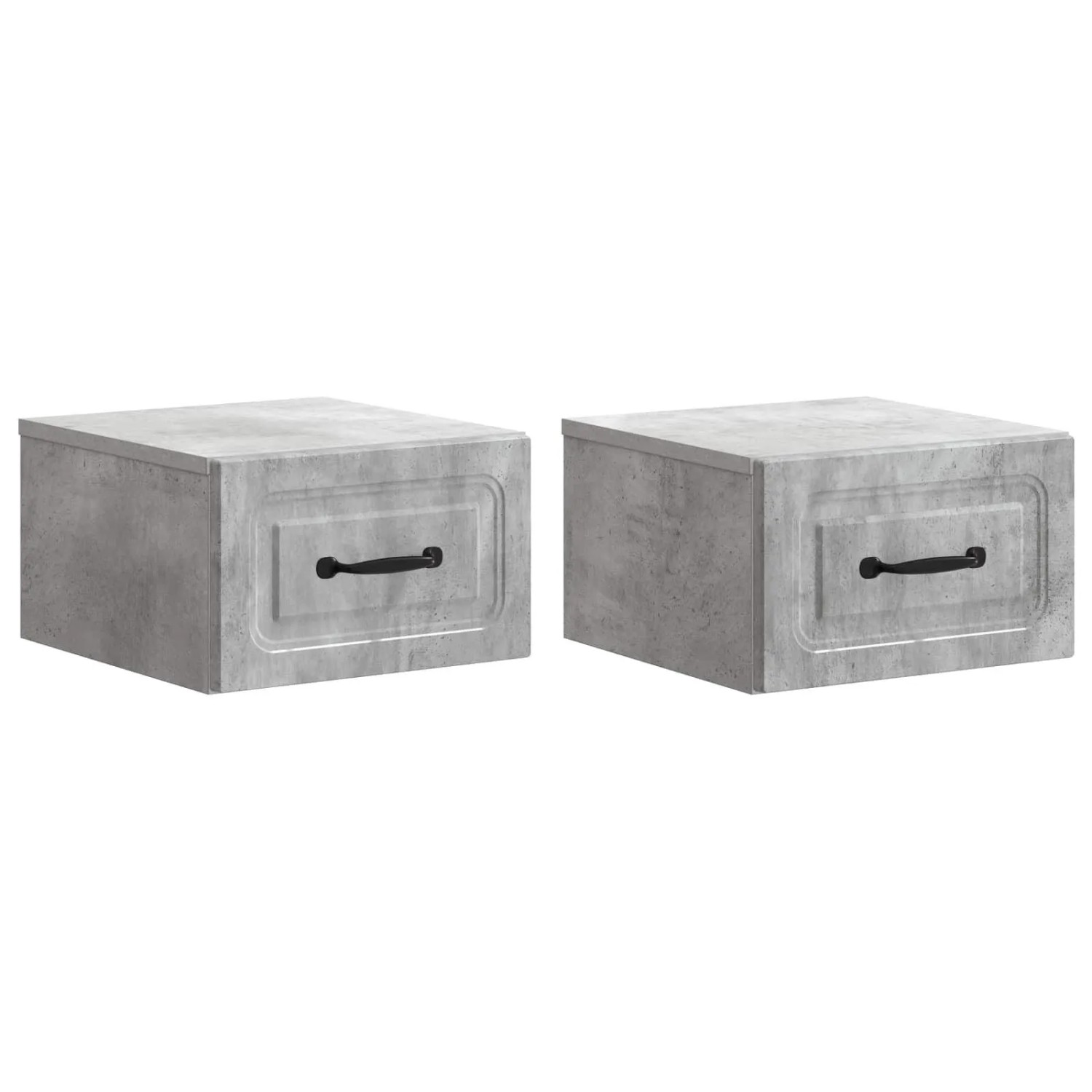 vidaXL Wandmontierter Nachttisch 2 Stk Betongrau 34,5 x 33 x 20 cm 899282