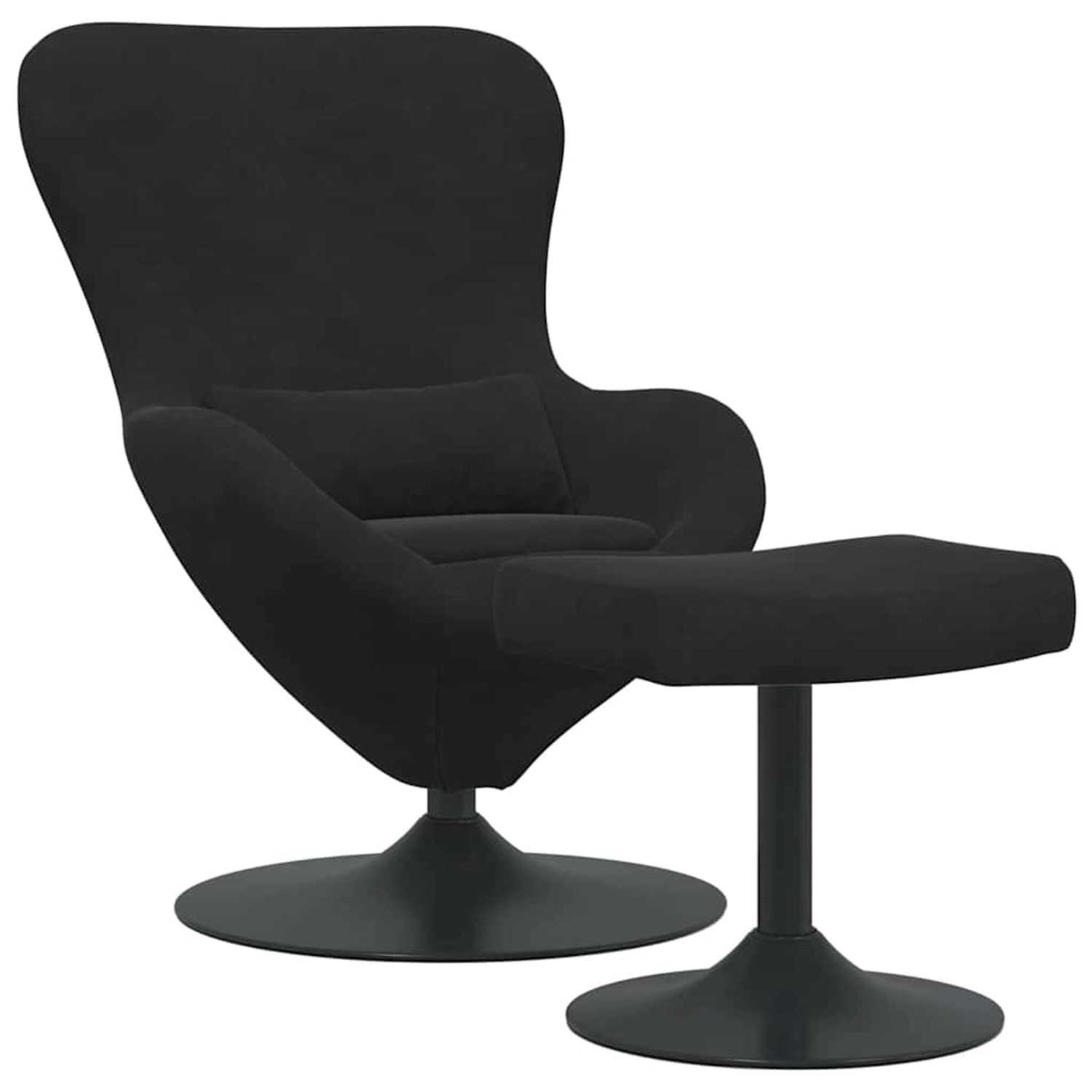 vidaXL Eierstuhl mit Fußhocker Schwarz 63 x 73 x 90 cm Samt 42002750 günstig online kaufen