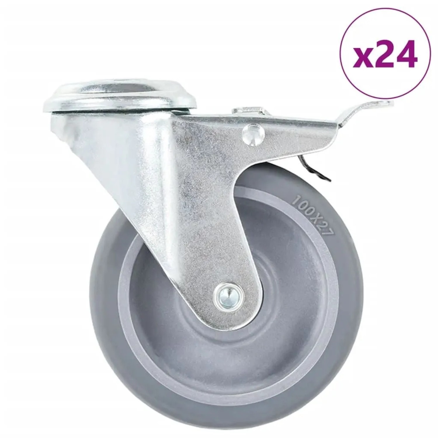 vidaXL 24 Stk Lenkrollen mit Rückenloch 100 mm 277869