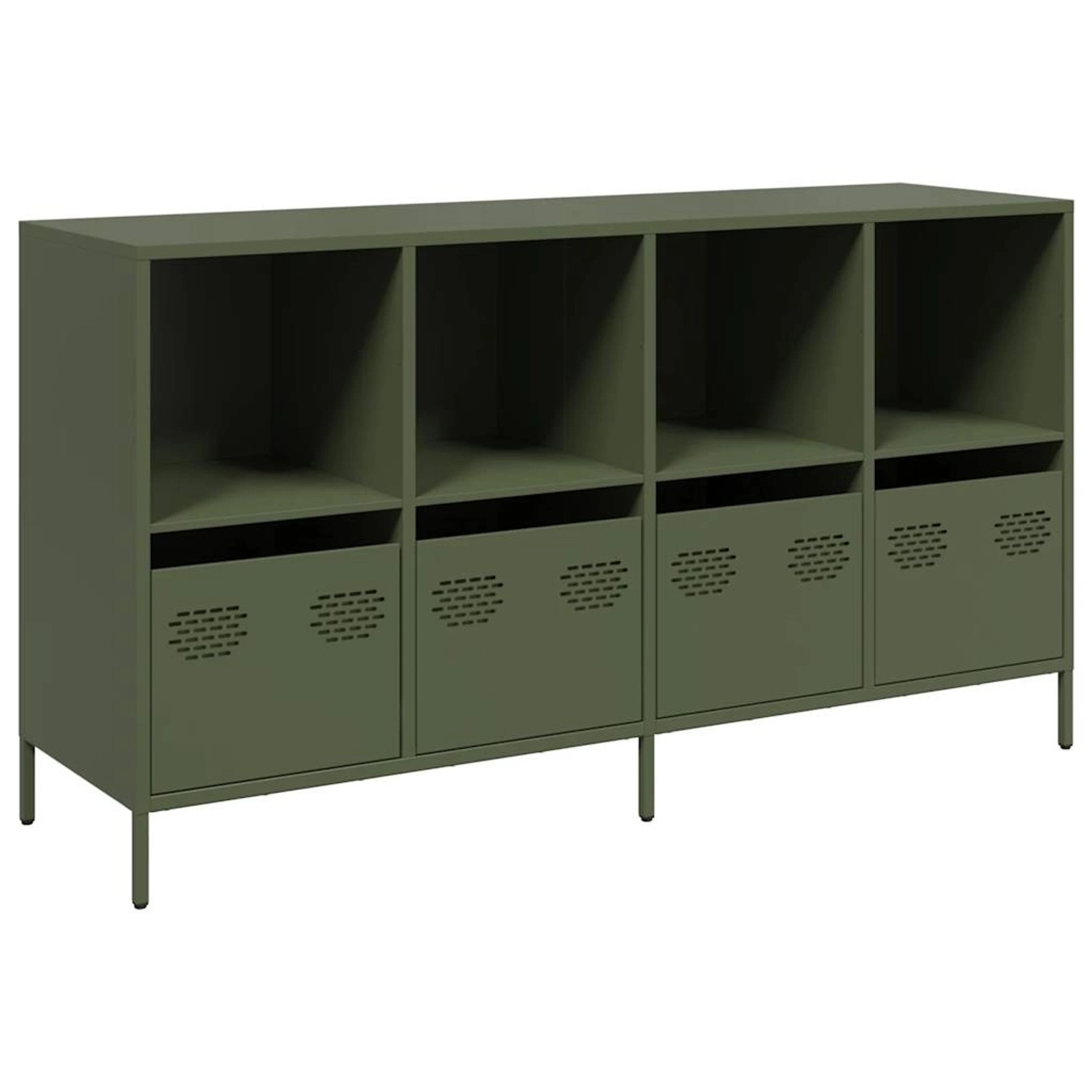 vidaXL Sideboard Olivgrün 135x39x73,5 cm Kaltgewalzter Stahl 3307165 günstig online kaufen