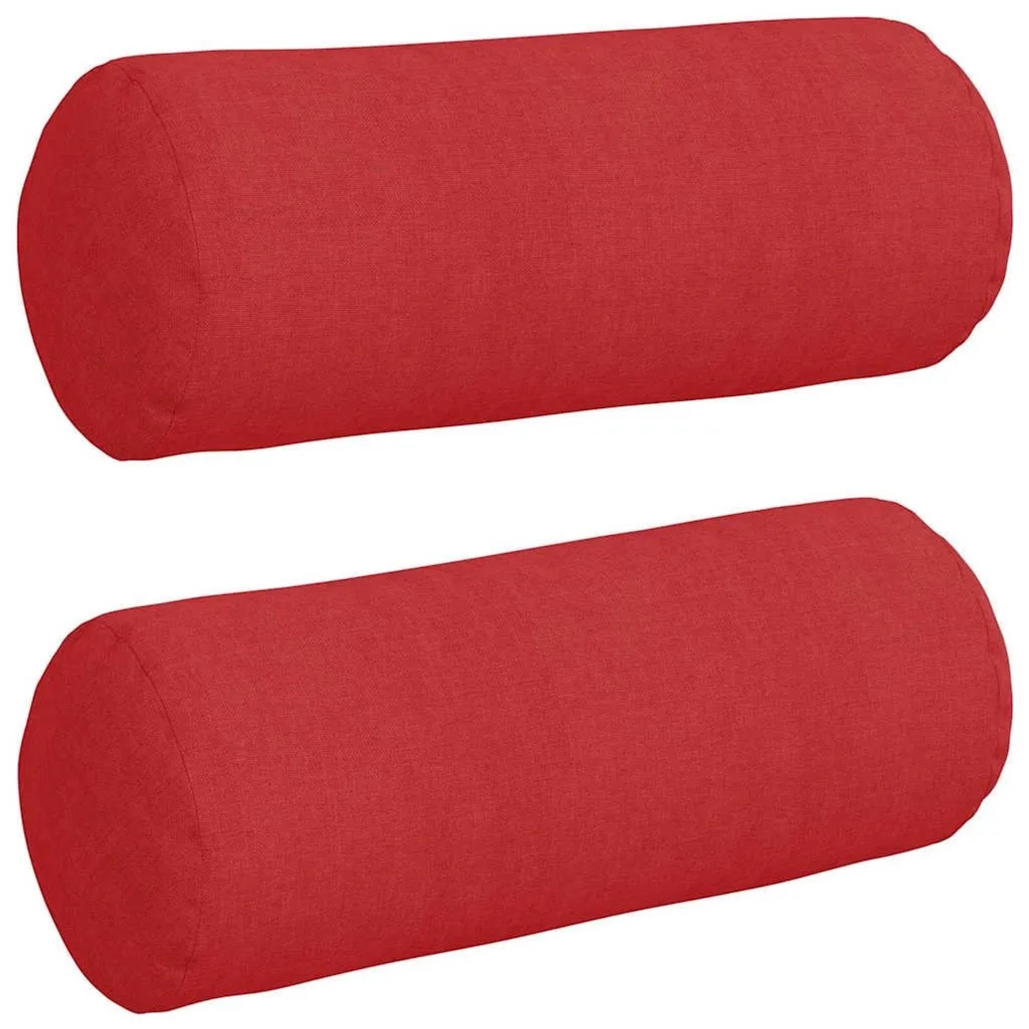 vidaXL Bolsterkissen 2 Stück Rot Ø 15 x 40 cm Stoff 42014280