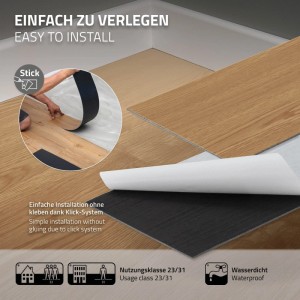 Selbstklebender Vinylboden Eiche Sundance von ML-Design, einfache Verlegung.