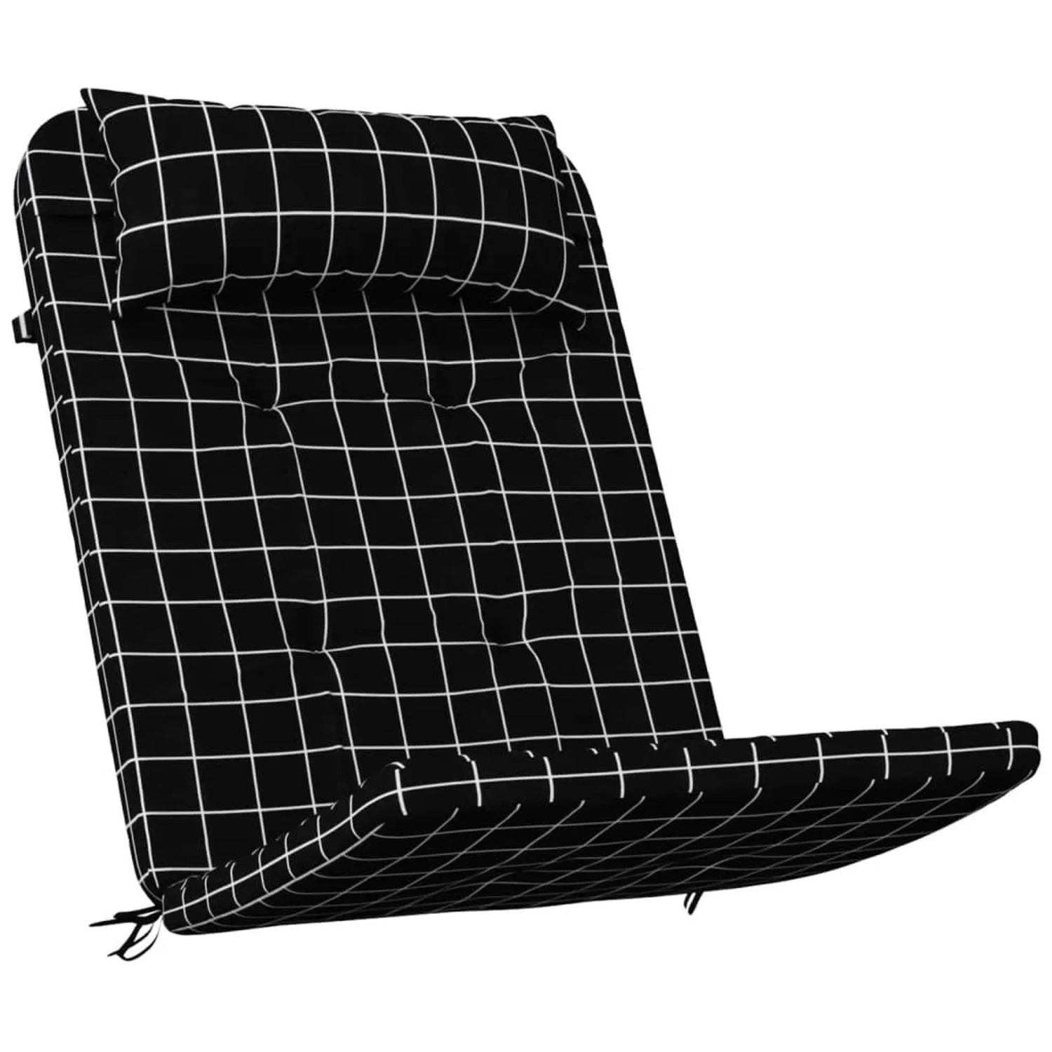 vidaXL Adirondack-Auflagen 2 Stk Schwarz Karomuster Oxford-Gewebe 361846