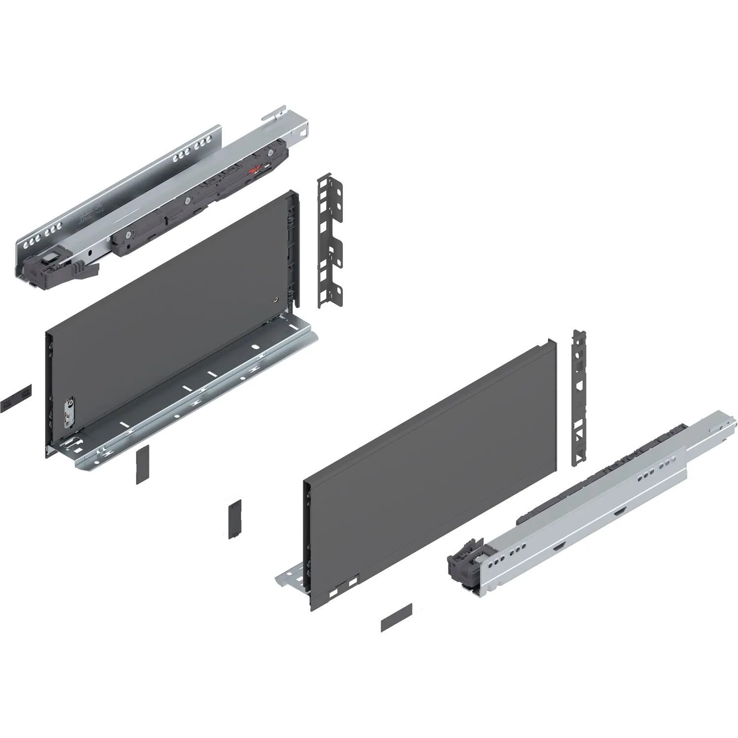 Blum Legrabox Pure Set Höhe C Tip-On Vollauszug 400 mm 40 kg Oriongrau 1 Paar