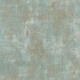 Strukturierte Vliestapete in Grün, Blau und Gold mit Spachteloptik.