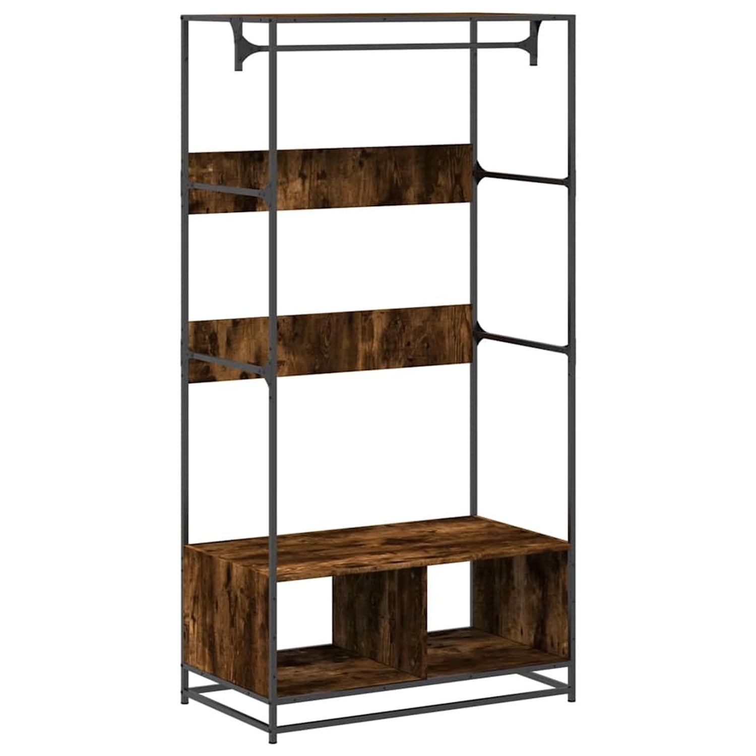 vidaXL Kleiderständer Räuchereiche 90x50x180 cm Holzwerkstoff 849296