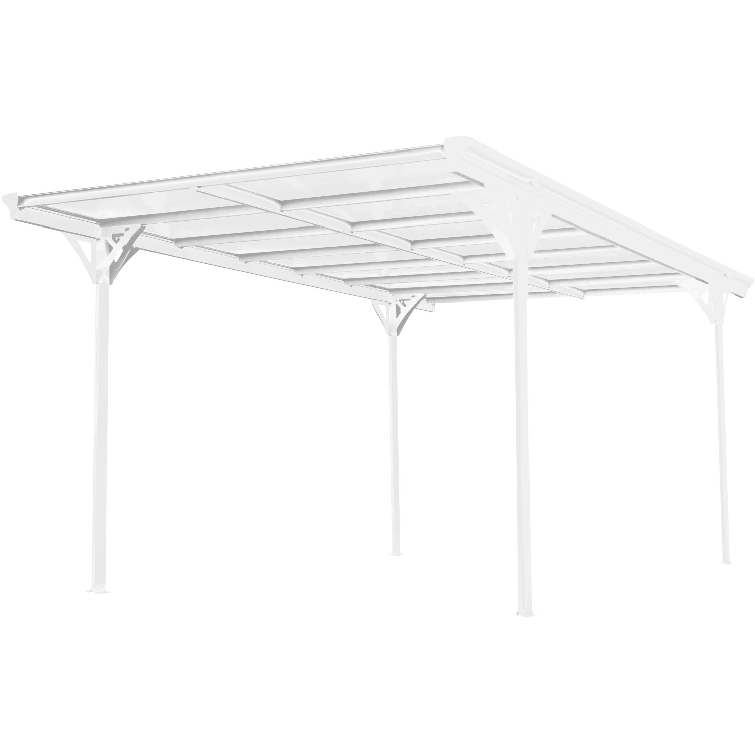 Westmann Flachdach-Einzelcarport Weiß 305 cm x 503 cm