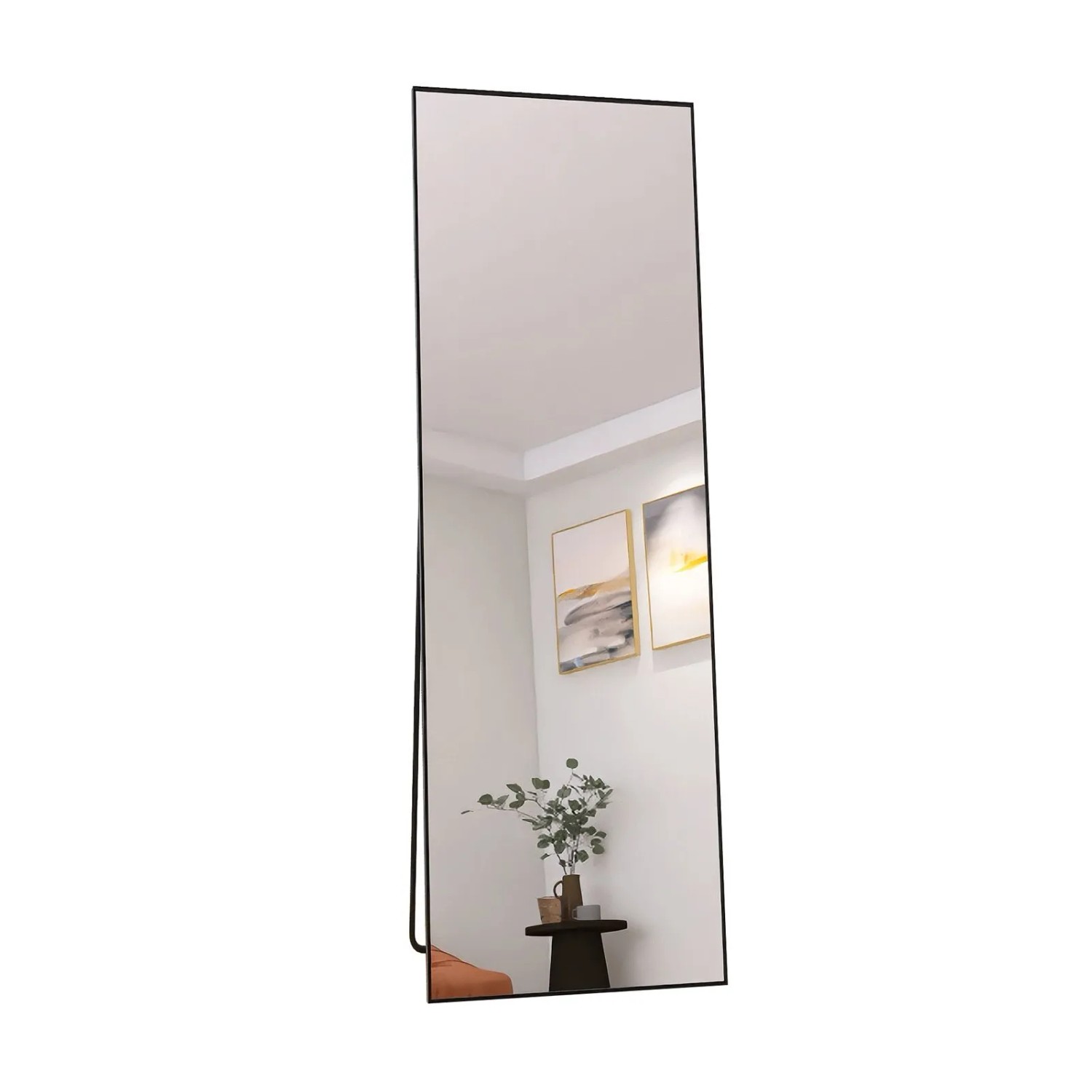PXloue Standspiegel Rechteckiger 180x80cm für Schlafzimmer Wohnzimmer Schwarz