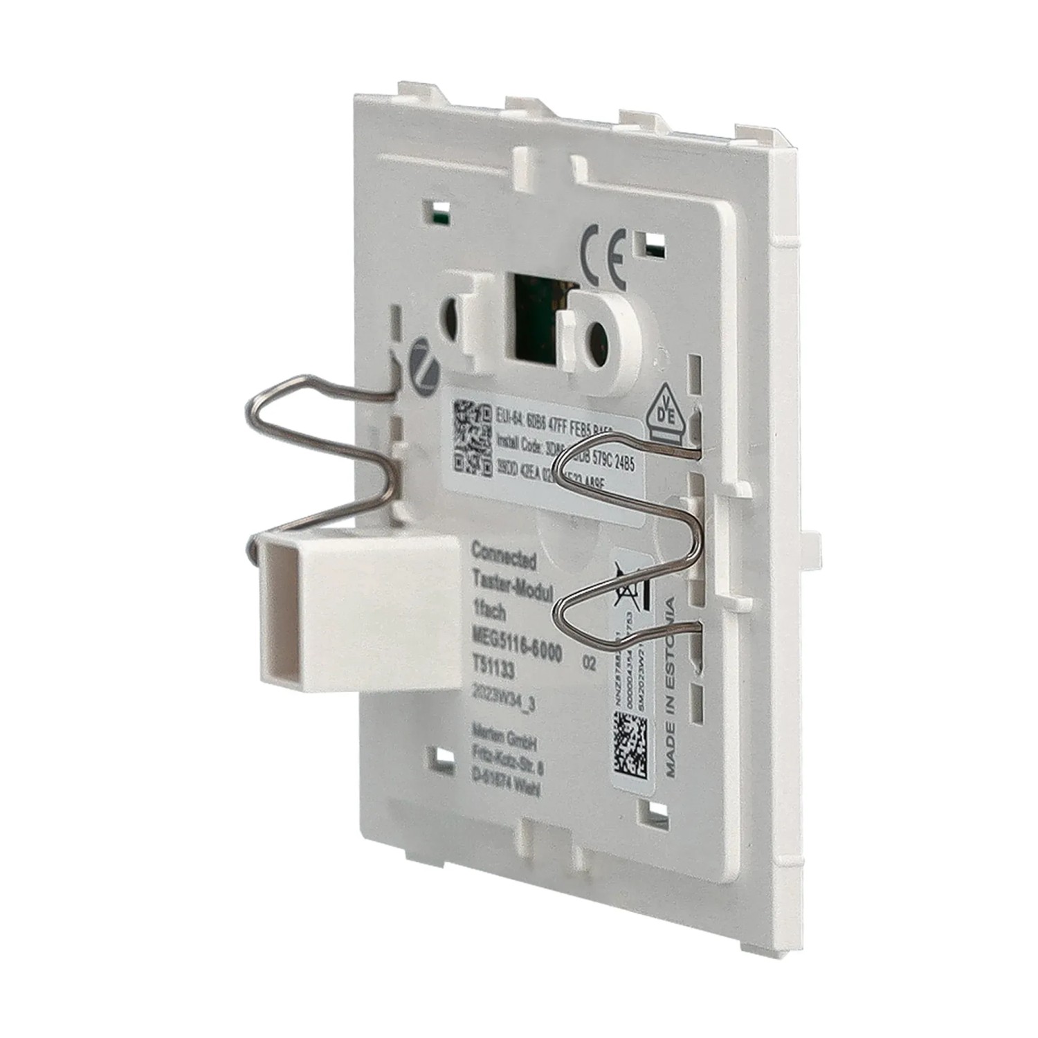 Merten System Design Taster-Modul MEG5116-6000 1fach für Hausautomation, Rückansicht.