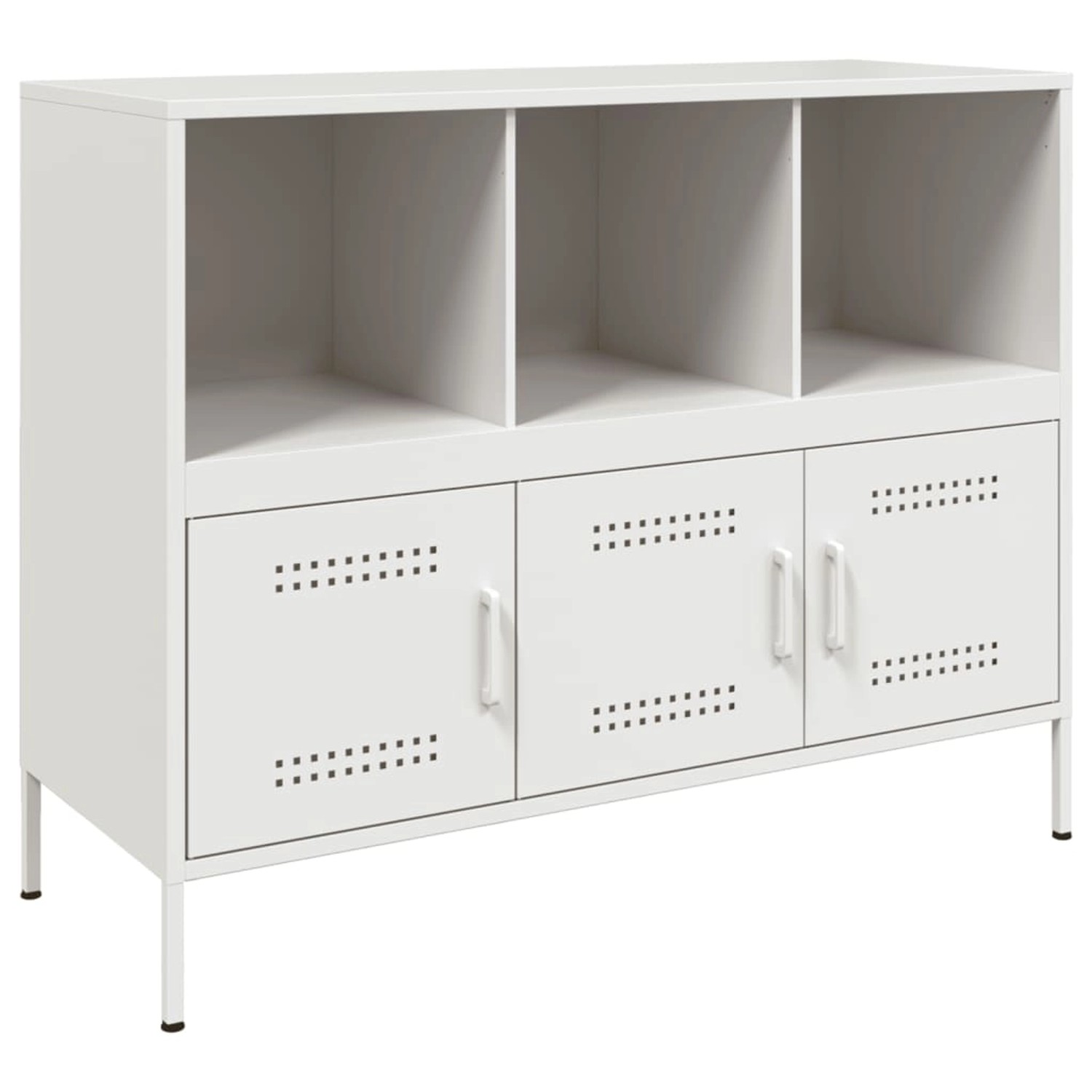 vidaXL Sideboard Weiß 100,5x39x79 cm Stahl 843095 günstig online kaufen