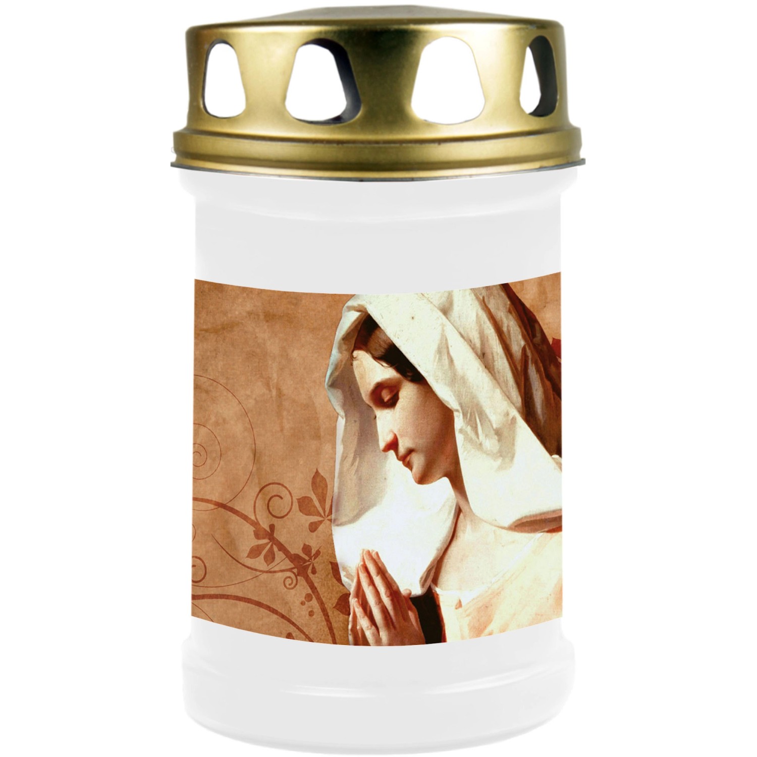 HS Candle Grabkerze Weiß 48h Deckel Gold Maria 1 günstig online kaufen