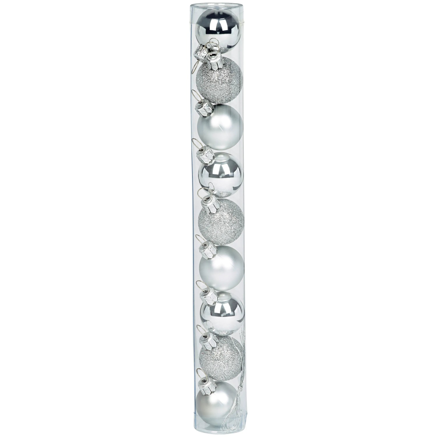 Weihnachtskugel-Set Kunststoff Ø 3 cm 9-teilig Silber