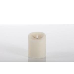 Cremefarbene Elephant LED Kerze aus Echtwachs für den Außenbereich, 10x12 cm.