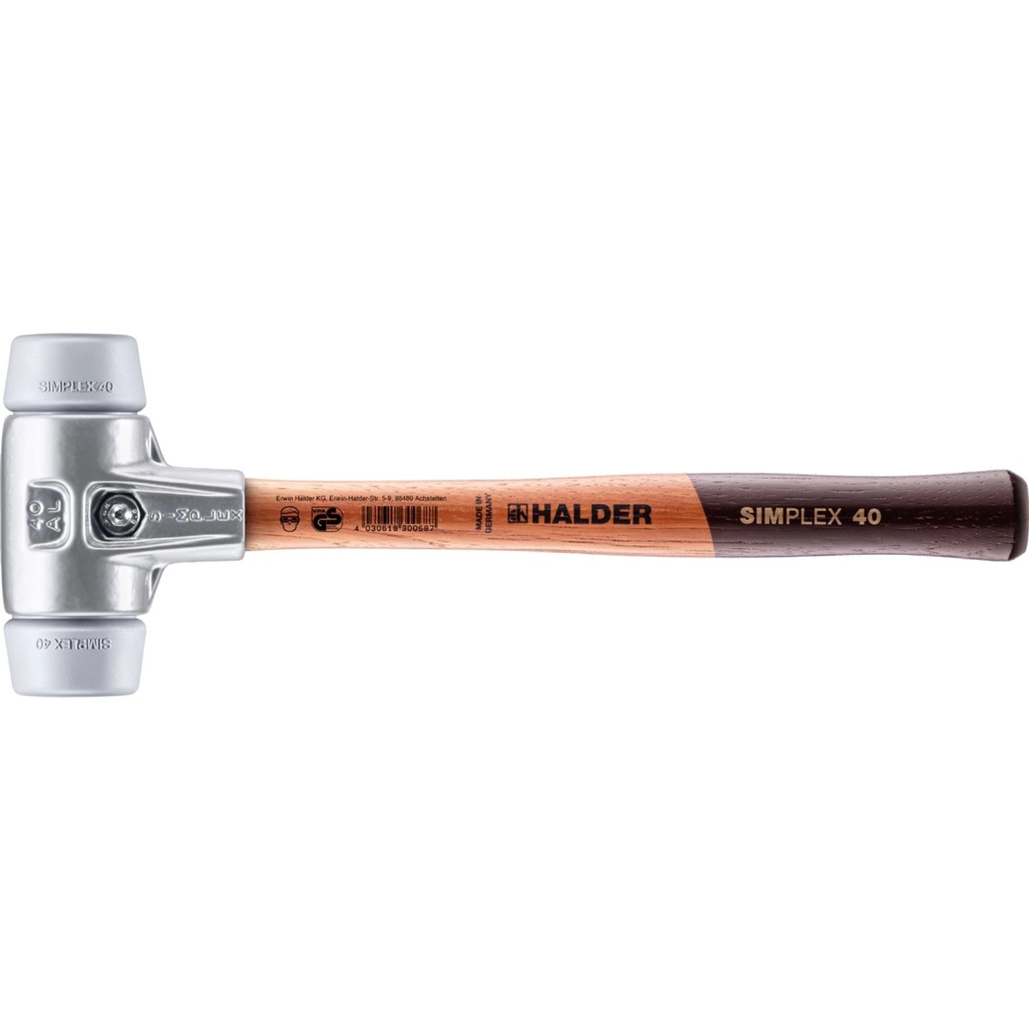 Halder Simplex Schonhammer Ø 40 mm TPE-mid Grau mit Aluminiumgehäuse günstig online kaufen
