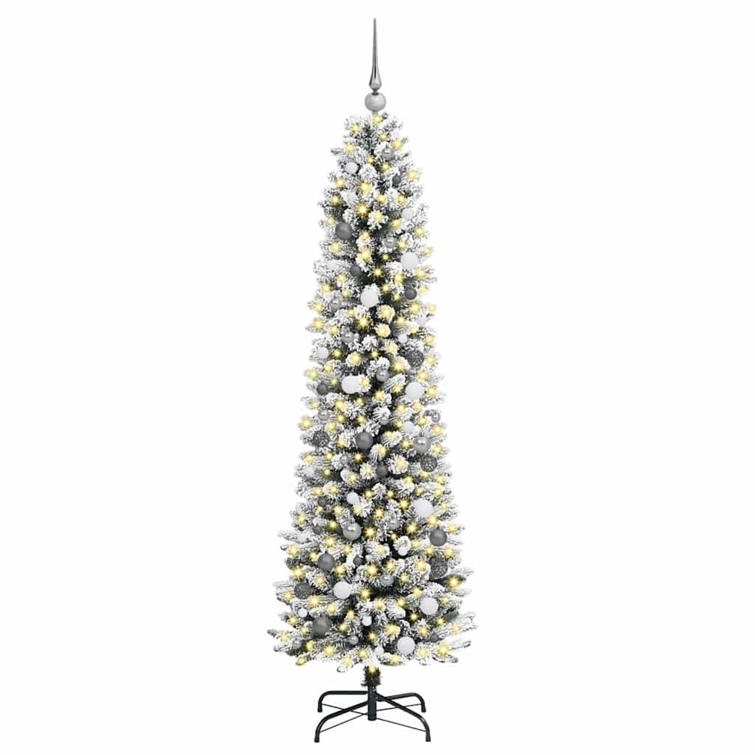 vidaXL Künstlicher Weihnachtsbaum mit 300 LEDs mit Ständer Weiß 210 cm 3396116