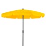 Gelber Doppler Balkonschirm Sunline, Ø 150 cm, mit Knickfunktion für Balkon oder Terrasse.