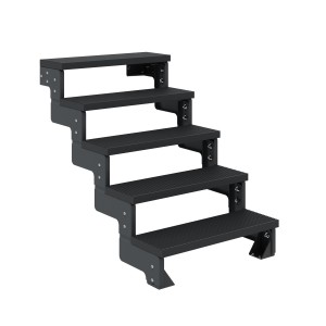 Dolle Außentreppe Gardentop, 5 Stufen in Anthrazit, ohne Geländer.