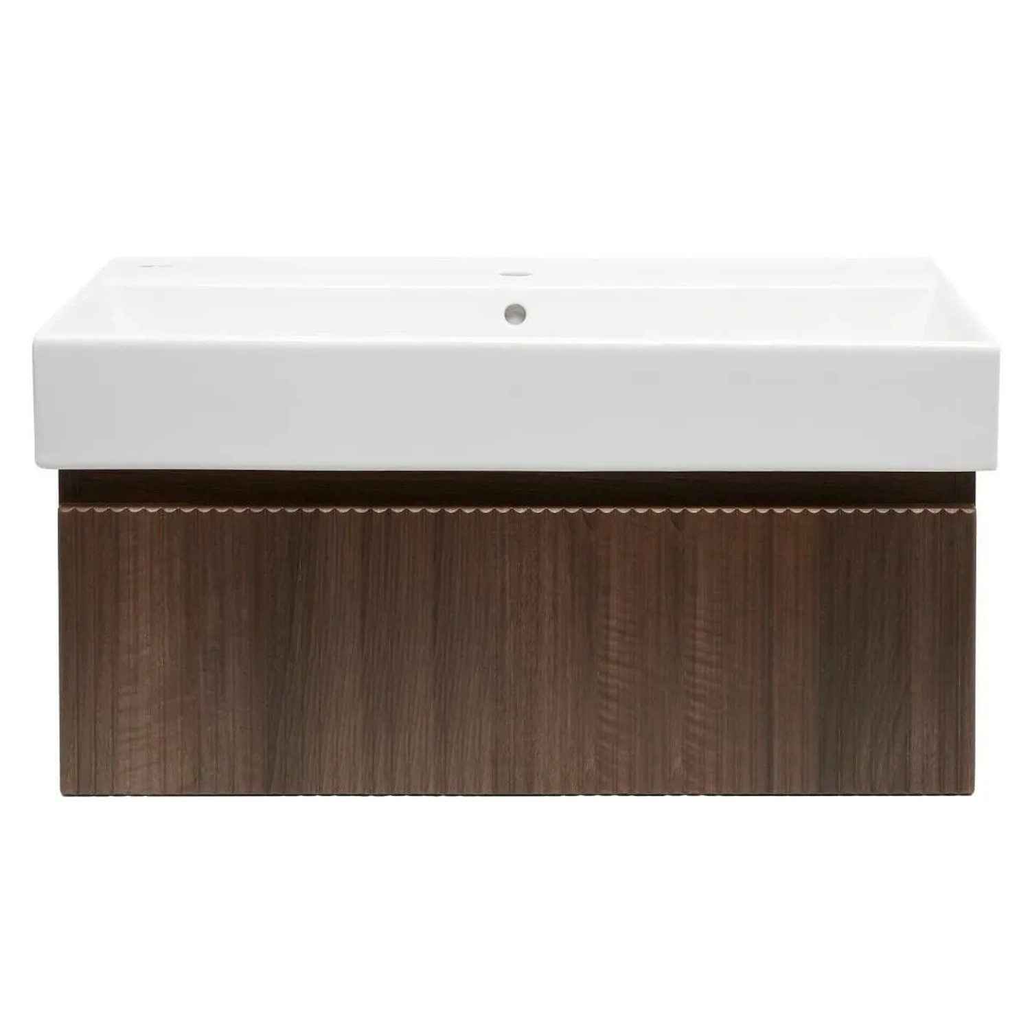 Swiss Aqua Technologies Badezimmerschrank mit Waschbecken Badmöbel 98x30x44,8CM Tobacco Aida Walnuss