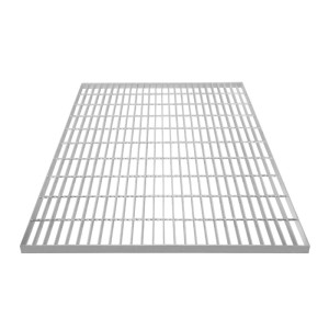 Rechteckiger, verzinkter Stahl-Gitterrost 1000x900mm. Hochbelastbares Baustahl-Gitter für sichere Böden.