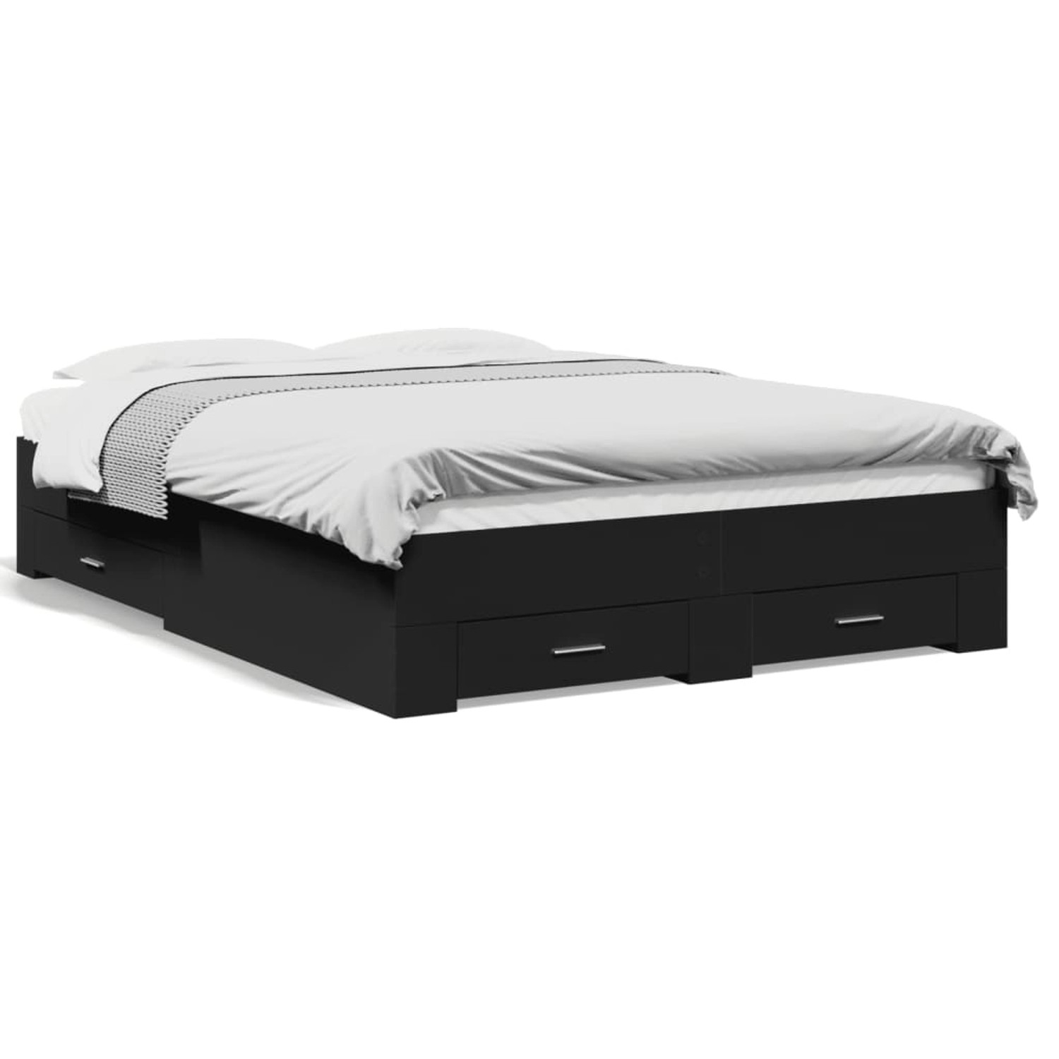 vidaXL Bettgestell mit Schubladen Schwarz 120x190 cm Holzwerkstoff 3280413 günstig online kaufen