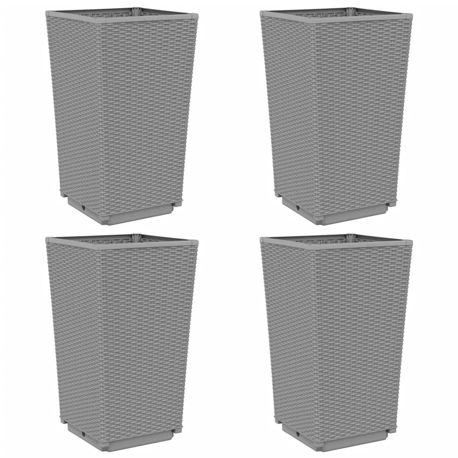 vidaXL Pflanzkübel 4 Stk Hellgrau 32,5x32,5x57 cm PP 367852 günstig online kaufen
