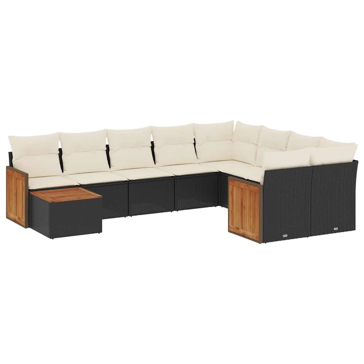 vidaXL 10-Tlg Garten-Sofagarnitur mit Kissen Schwarz Poly Rattan 3260397 günstig online kaufen