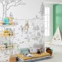 Komar Vliesfototapete Winnie Pooh Walk im Kinderzimmer mit Pooh und Ferkel im Wald.