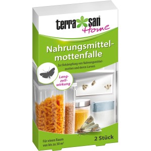 Terrasan Home Nahrungsmittelmottenfalle, 2er-Pack. Pheromonfalle zur Bekämpfung von Lebensmittelmotten.