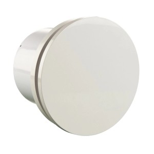 VLANO Badlüfter SIMPLE Round 125, Standard, Ø125 mm, weiße Kunststofffront, für Bad, WC & Küche.