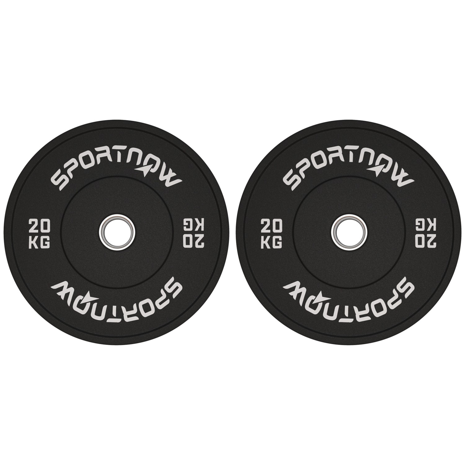 SPORTNOW Hantelscheiben 2 x 10kg Gewichte Gummi Schwarz Ø45 x 8H cm