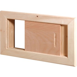 Weka Sauna Abluftschieber aus Fichten- und Sperrholz zur Regulierung der Luftzirkulation in der Sauna.