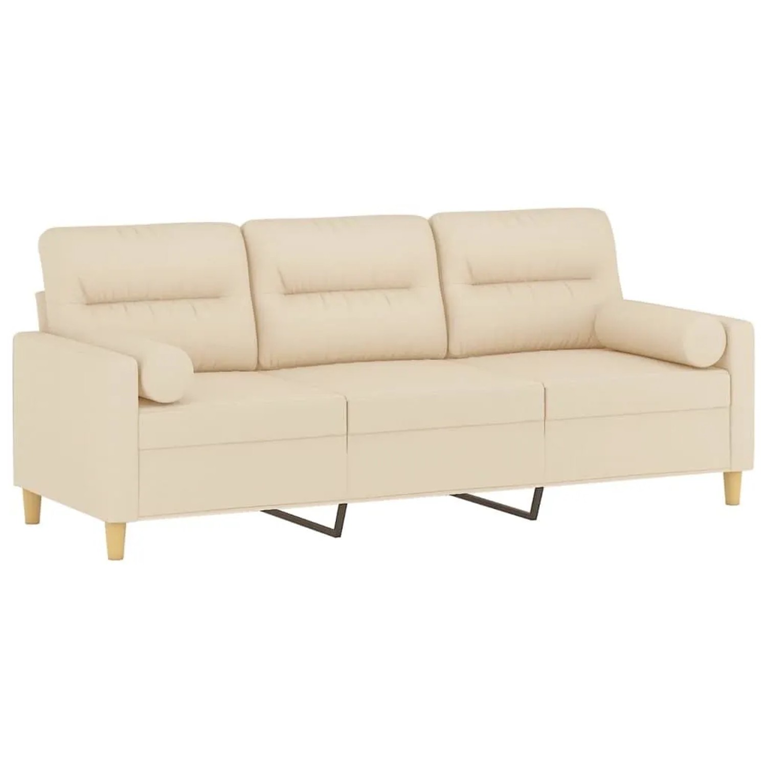 vidaXL 3-Sitzer-Sofa mit Zierkissen Creme 180 cm Stoff 3200831 günstig online kaufen