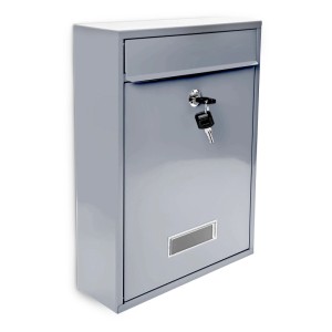 Relaxdays Briefkasten Metall Silber Abschließbar 35 cm x 26,5 cm x 8,5 cm