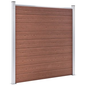 vidaXL WPC Zaun-Set 2 Quadrate + 1 Schräge 446x186 cm Braun 3053216