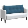 Blaues vidaXL Samt-Rückenkissen mit Knopfheftung auf weißem Sofa. Ideal für Kissen & Polster.