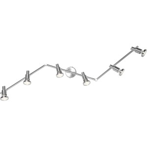 Ledvance LED-Spot, 6-flammig, silberfarben, mit sechs Strahlern an einem gebogenen Arm.
