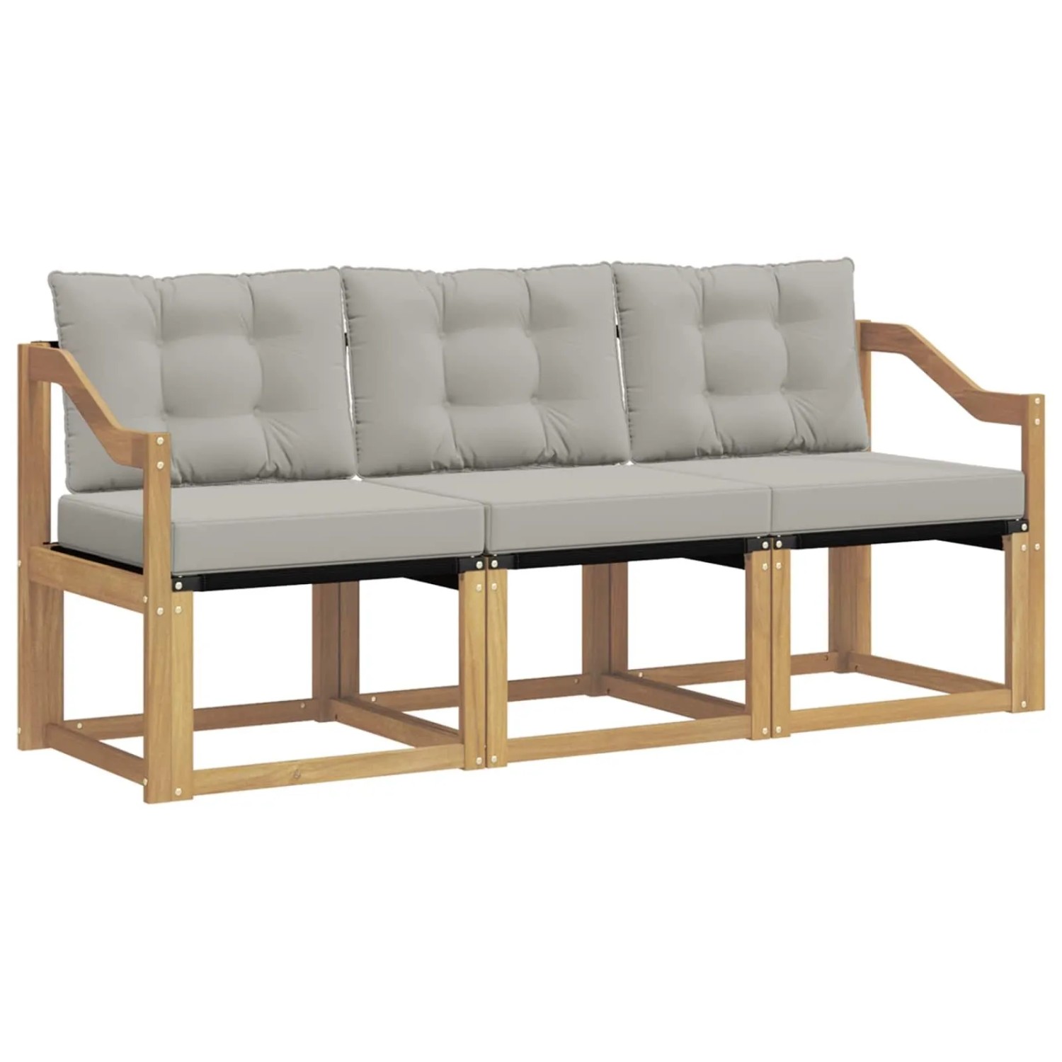 vidaXL Outdoor-Sofagarnitur mit Kissen 3-Tlg Weiß und Hellgrau 3389173