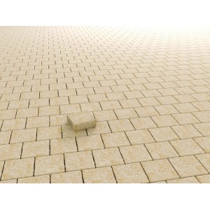 Sandfarbene Etrusco Beton Pflastersteine, gekollert, für Gehwege und Terrassen.