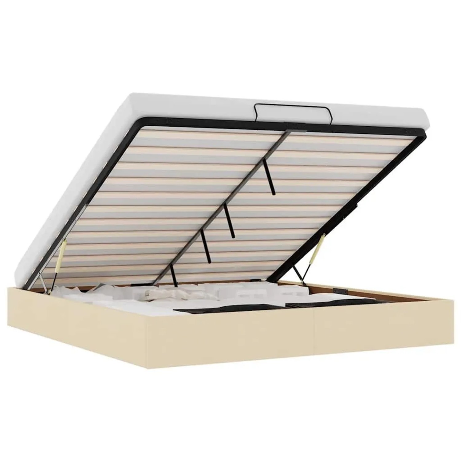 vidaXL Ottoman-Bett ohne Matratze Creme 200x200 cm Stoff 3310908