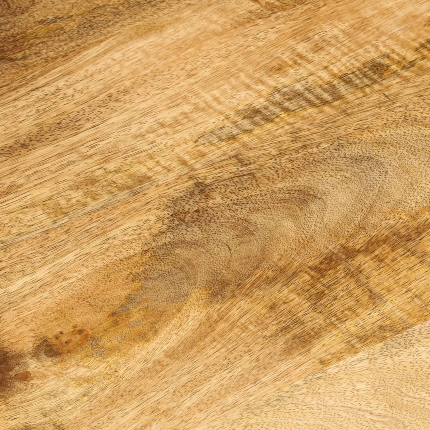 Detailansicht: Tischplatte aus Mangoholz für vidaXL Couchtisch. Holzmaserung sichtbar.
