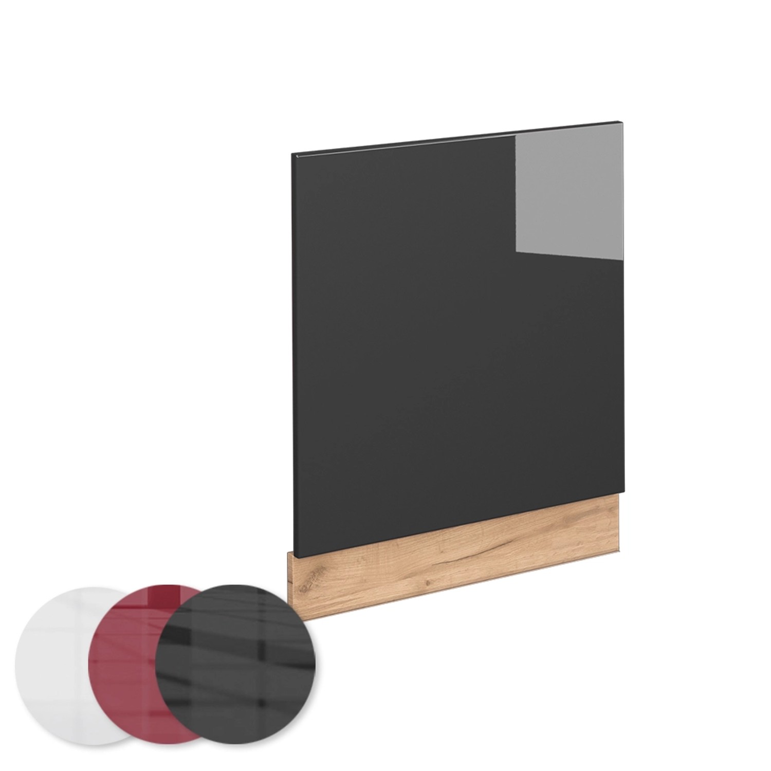 Vicco Frontblende Fame-Line, Anthrazit Hochglanz/Goldkraft Eiche, 60 cm, für Küchenschränke.