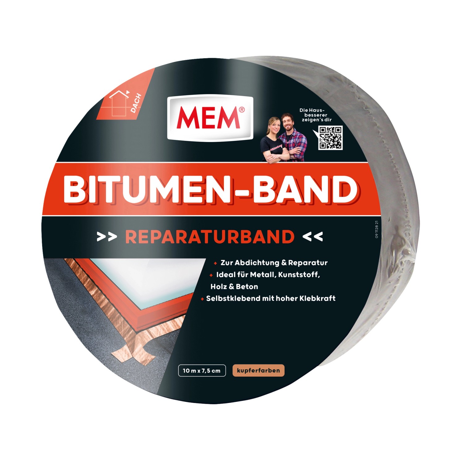 MEM Bitumen-Band Kupfer 7,5 cm x 10 m