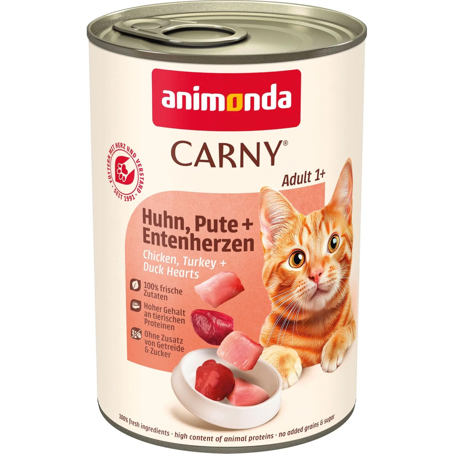 Carny Katzen-Nassfutter Adult Huhn und Pute-/Entenherzen 400 g