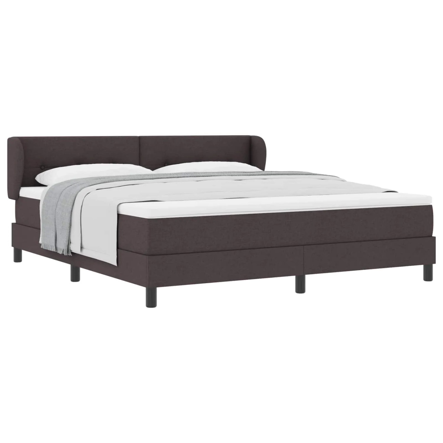 vidaXL Boxspringbett mit Matratze Dunkelbraun 180 x 200 cm Stoff 3340041