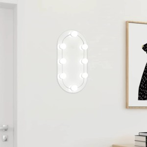 vidaXL Spiegel mit LED-Leuchten 40x20 cm Glas Oval 3102973