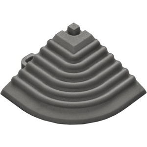 Dunkelgraues Florco Kunststoff-Eckteil für 40x40 cm Klickfliesen (4er Pack).