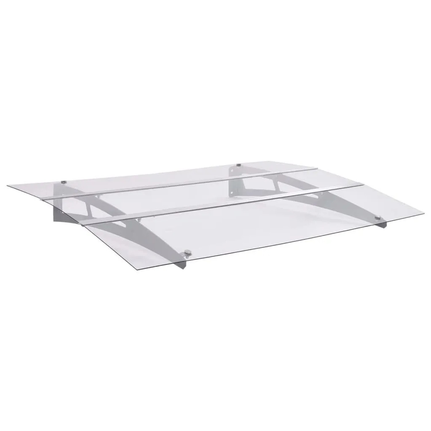vidaXL Türvordach Silbern und Transparent 150x90 cm PET 144829